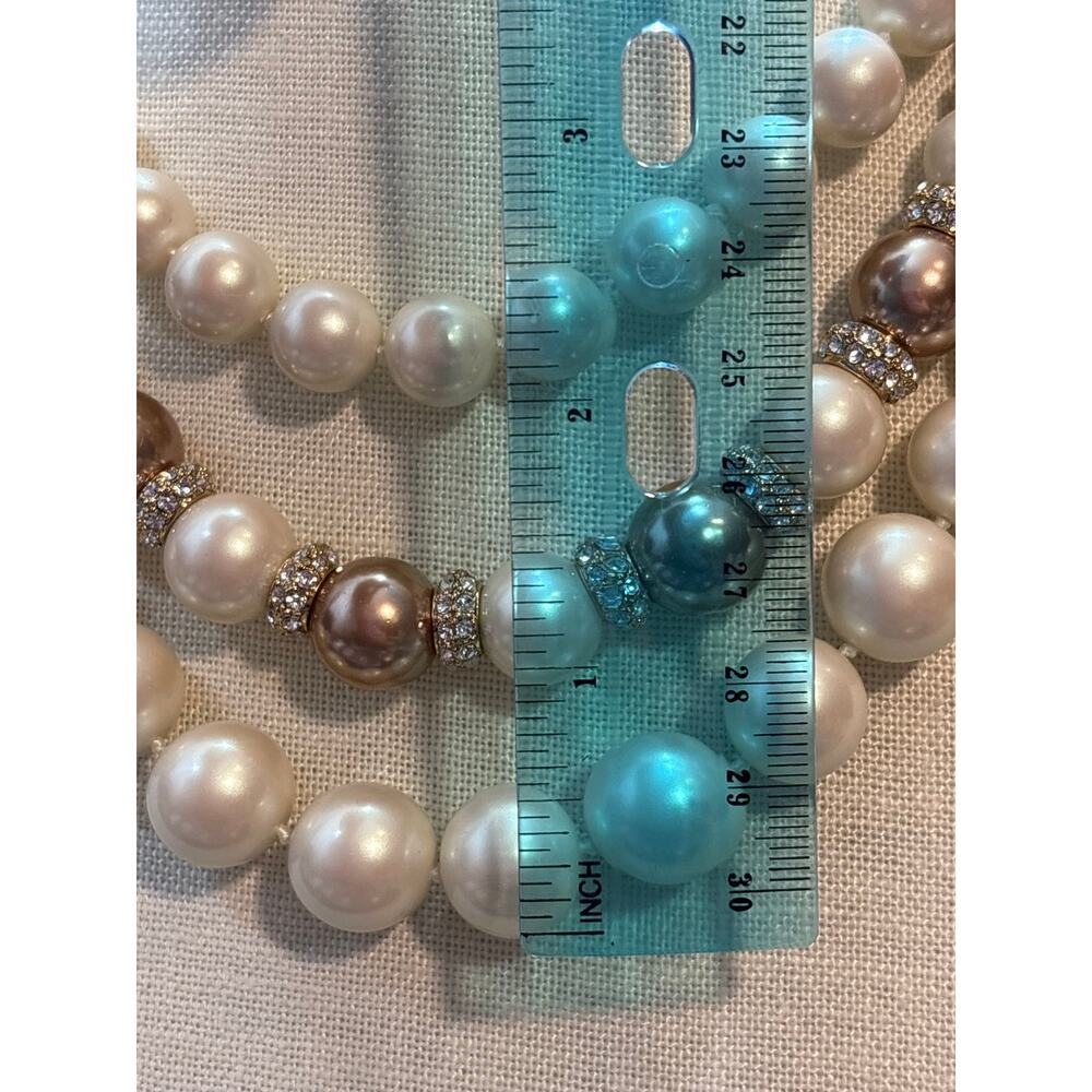 Vintage Kate Spade Faux Pearl Multi Strand Necklace - Picture 6 of 10